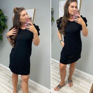 Black Puff Sleeve Cocktail Dress